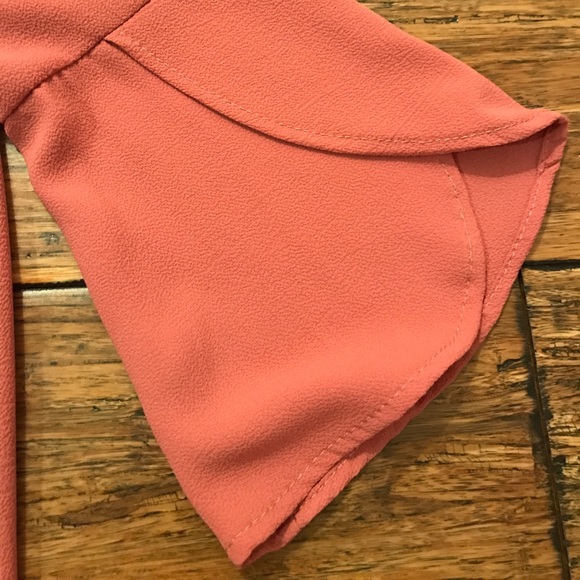 Pink Off-shoulder Fringe Bottom Top - Picture 5 of 5